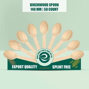 ECO SOUL 140 mm Biodegradable Disposable Bamboo Soup Spoon Set