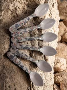 Evaware International Melamine Floral Design Cutlery Spoon to Enhance Your Tableware Melamine Tea Spoon Set