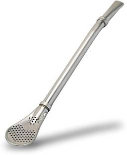 kridix 2 in 1 Drinking Straws with Filter Stainless Steel Reusable,Coffee Stirrer Stainless Steel Olive Spoon