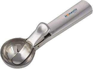 HOMESTIC Stainless Steel Spring/Trigger (Silver) Stainless Steel Ice-cream Spoon
