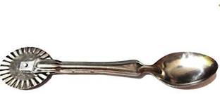 rushabh collections Two in one Spoon with Edge Behind for Cutting Pizza and Other cutting Steel Serving Spoon