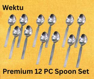 WEKTU Premium Spoon/Stainless Steel/Tea/Table/Soup/Desert/Dinner/12PC65 Stainless Steel Table Spoon