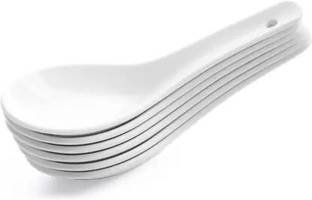 Kriti Traders Disposable Ceramic Soup Spoon, Serving Spoon, Table Spoon Set