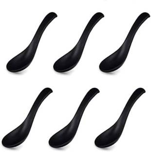 MDNSHO Unbreakable, Black Colorful Soup/Dessert , Food Grade Melamine Soup Spoon Set Melamine Soup Spoon Set