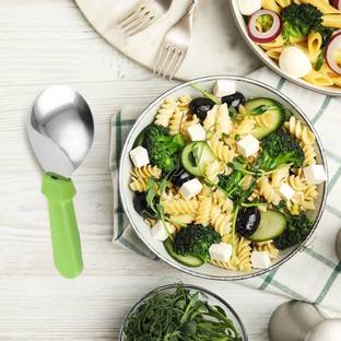 Ramkuwar Ergonomic Design Stainless Steel Plastic Handle Non Stick Rice Serving Spoon Stainless Steel, Plastic Serving Spoon