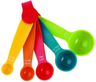SRC 5 Pcs Baking Spoons Kitchen Tools Teaspoon Tablespoon Multi Color Plastic Measuring Spoon Set