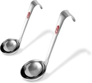 किचन एक्सपर्ट Ghee Tipri | Small & Medium Spoon For Ghee/Oil | Set of 2 | स्टेनलेस स्टील ऑलिव स्पून सेट