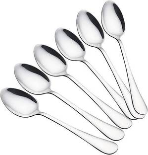 Fably 6pc Best quality Dessert Spoon / Dinner Spoon Cutlery set (pack of 6) Steel Dessert Spoon Set