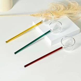 Evila Glass Stirring Spoon Crystal Clear Borosilicate Teaspoon Milk Spoon Coffee Spoon Bone China Serving Spoon Set