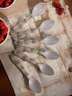 Evaware International Melamine Floral Design Cutlery Spoon to Enhance Your Tableware Melamine Tea Spoon Set