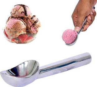 JAMBOREE Big Size Professional Aluminium Ice Cream Scoop Kitchen Scoop Ice Scooper Silver Aluminium Ice-cream Spoon
