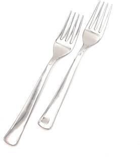 Avibazar 2 Pcs Fork Spoon Stainless Steel Dessert Fork, Dinner Fork, Salad Fork, Serving Fork Set