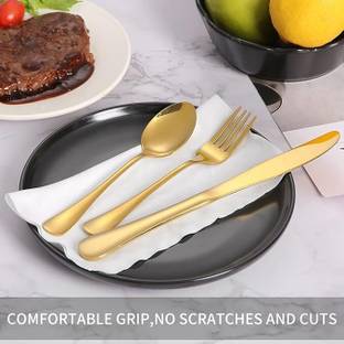 ARSCART Luxury fork and spoon , knife Stainless Steel Tea Spoon Set