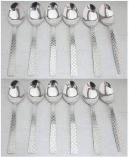 Subhan Traders Set of 12 Stainless Steel Spoons Set Durable Stylish Spoon for Kitchen Stainless Steel Tea Spoon Set