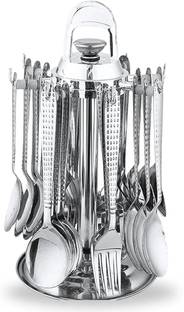 BLLUEX Cutlery Set of 24 Spoons, Contains 6 Master Spoons ,6 Table Spoon ,6 Fork,6 Soup Stainless Steel Dessert Spoon