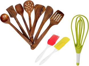 mtiban Wooden, Plastic Serving Spoon, Table Spoon, Dessert Spoon Set
