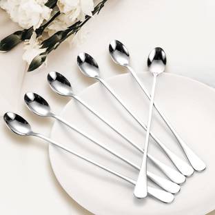 Convay 6 Piece Ice Soda Spoon, falooda Stainless Steel Stainless Steel Ice Tea Spoon, Serving Spoon Set