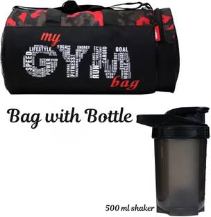 EMMCRAZ Multi-Purpose MY GYM BAG with spider bottle (Kit Bag) (Black, Kit Bag)
