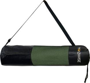 Yogwise Premium Stretchable Dori Lock Black Yoga Mat Bag | For Men and Women