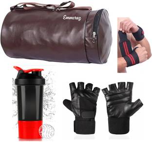 EMMCRAZ bag with spider bottle with wrist support & gloves Home Gym Kit