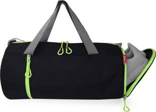 Sfane Neon & Black Stylish Gym Bags with Shoe Compartment Duffel Sports Bag
