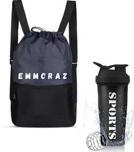 EMMCRAZ Sports Drawstring Bag 2in1 Combo for Men/ Women Gym Bag