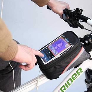 ADONYX Bike Bicycle Front Frame Top Tube Bag with Touch Screen Pocket for Mobile Phones