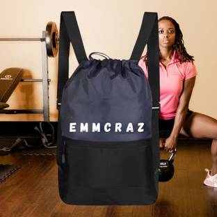EMMCRAZ Polyester Drawstring Gym Bag for Men and Women Kit Bag