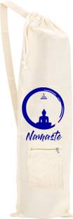 NETTIE Yoga mat Bag Cotton Carry Bag with Zip Pocket , Strap & Drawstring