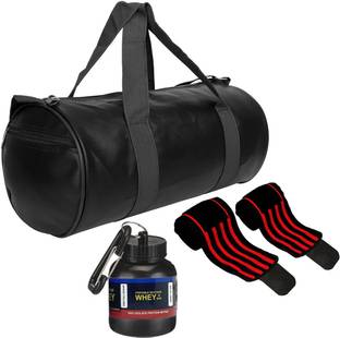 COOL INDIANS Combo Set of Duffel Bag with Wrist Support Band With Whey Supplement Container