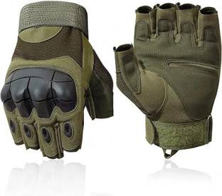 Shopeleven Rubber Knuckle Punch | Non-Slip Half Finger With Firm Padding Motorcycle Gloves Cycling Gloves