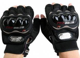 HOC Pro Biker Half Cut Gloves Black L Size Driving Gloves