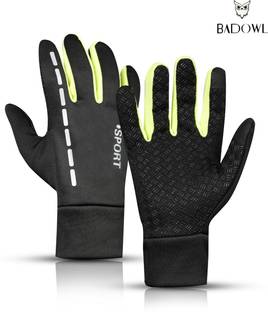 BAD OWL Full-Finger Bike Riding Gloves with Touch Screen, Breathable Fabric for Driving Riding Gloves