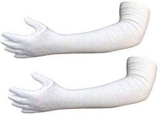 URMILA TRADERS White Full Sleeve Glove UV Protection Cooling Arm Sleeves For Sports(T35 Gym & Fitness Gloves