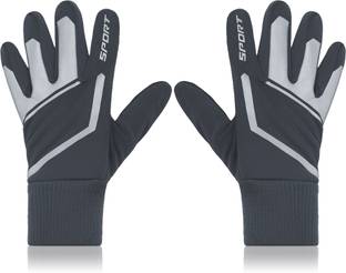 Aseenaa Full Finger Warm Winter Gloves For Bike Riding For Boys & Men, Color : Grey Driving Gloves