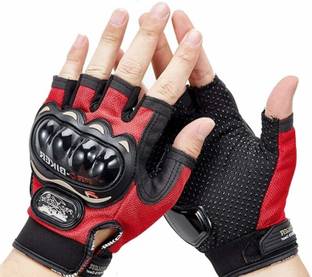 Yeahmom Motorcycle Half Finger Hard Knuckle Racing Breathable & Protective Hand Gloves Riding Gloves