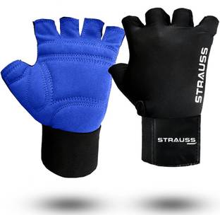 Strauss Suede Gym Gloves with Wrist Support for Men & Women | Workout Gloves | Size: XL Gym & Fitness Gloves