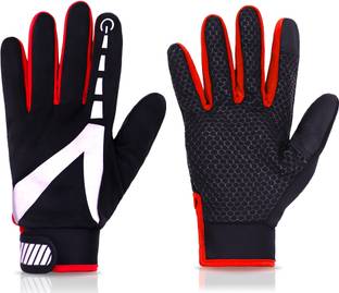 Aseenaa Unisex Gloves For Biking And Cycling, Touch Screen Bike Riding Glove, Color: Red Driving Gloves