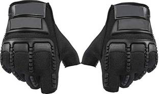 aksmit Unisex Bike Riding Cycling Racing Half Gloves Black 1 Pair L Size Riding Gloves