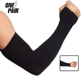 NILKANTH ENTERPRISE Popular Sun UV Protection Arm Sleeves (Black) Gym & Fitness Gloves