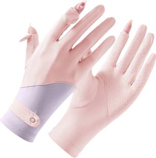 SNOWIE SOFT Womens Sun Protection Gloves UPF 50 Plus for Cycling Driving and Gardening Pink Riding Gloves