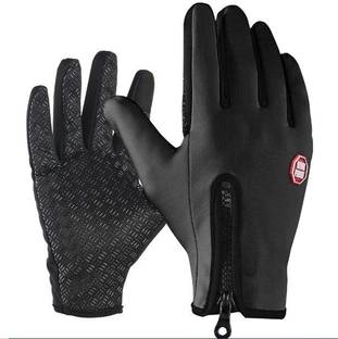 uRock Full Finger Gloves with Adjustable Zipper for Working, Cycling, Running, Driving Riding Gloves