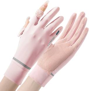PATPAT Hand Gloves for Women Sun Protection Non Slip Touch Screen Gloves, Cooling Cycling Gloves