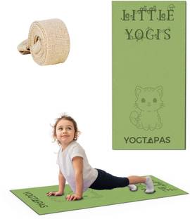 YOGTAPAS Yoga mat for kids boys girls little yogis champs workout yoga mat Army Green 4 mm Yoga Mat
