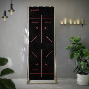 Yogarise Perfumed TPE Yoga Mat with Alignment Lines and Carry Bag for Men and Women Black 8 mm Yoga Mat