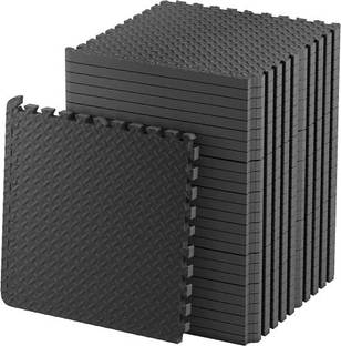 Nasmodo puzzle exercise mat yoga gym mat foam floor rubber mat Workout (8pcs, 60 * 60cm) 1 inch mm Exercise & Gym Mat