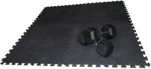 USI UNIVERSAL EVA FLOOR MAT (EM12C) (1 Set - Pack of 4 Pcs. Mats) Black 12 MM mm Exercise & Gym Mat