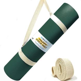 BOLDFIT Yoga Mat For Men Women & Kids Eva Exercise Mat For Gym With Cover Strap Mattress Green 4 mm Yoga Mat