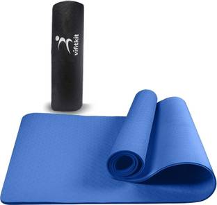 VIFITKIT By Yogarise Anti-Skid Exercise Mat with Carry Bag for Home Gym, Outdoor Workout Blue 6 mm Yoga Mat