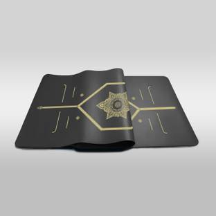 COCKATOO Super Premium 5.5 MM Pure Natural Rubber Non Slip, Sweat Absorbent Yoga Mat Black 5.5 mm Yoga Mat